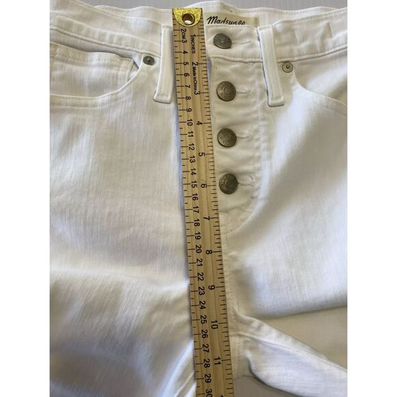 Madewell Womens Size 25 (26x26) White Button Fly 10” High Rise Skinny Crop Jeans - Picture 6 of 10